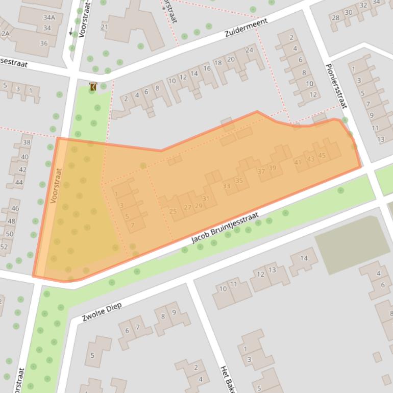 Kaart van postcodegebied 8317AS.