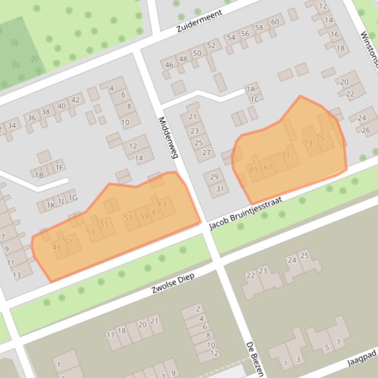 Kaart van postcodegebied 8317AT.