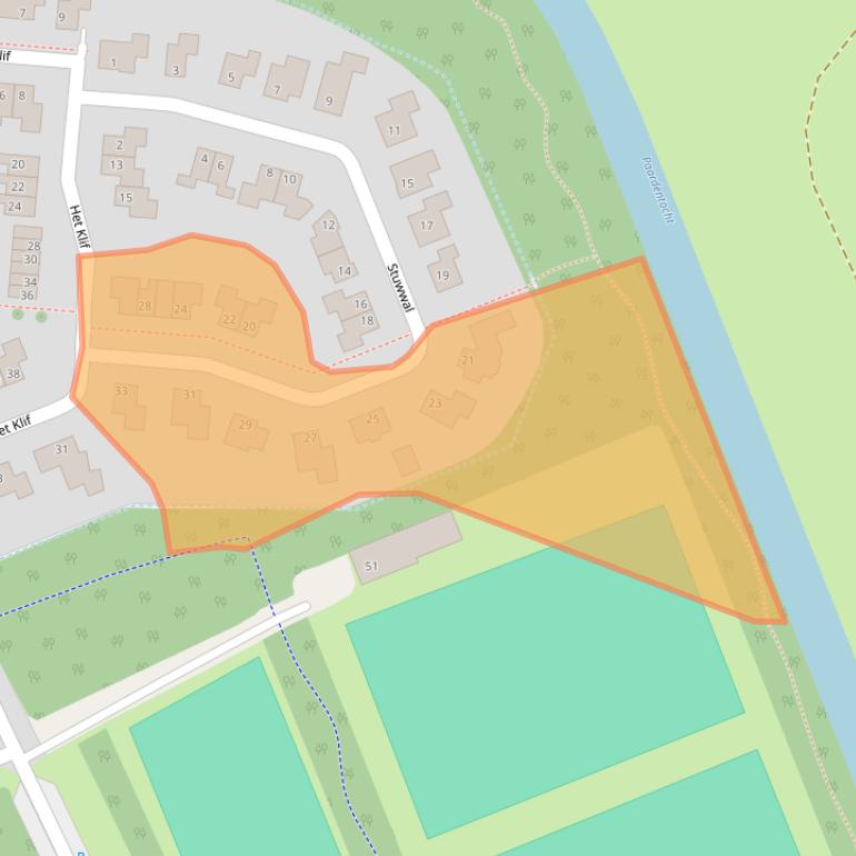 Kaart van postcodegebied 8317BE.