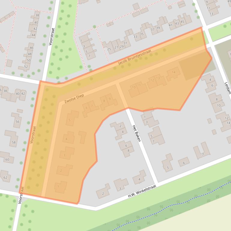 Kaart van postcodegebied 8317JA.