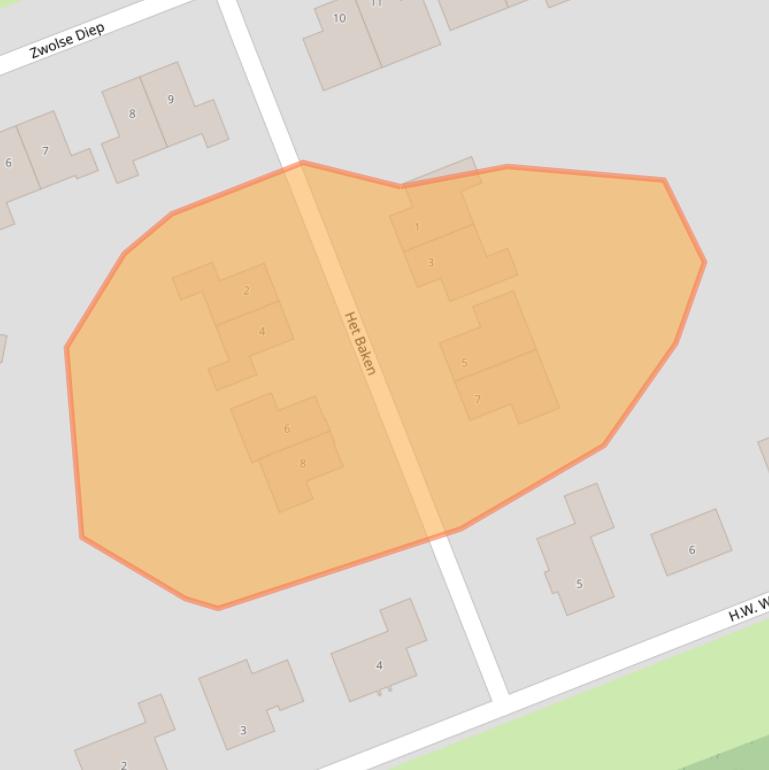 Kaart van postcodegebied 8317JB.