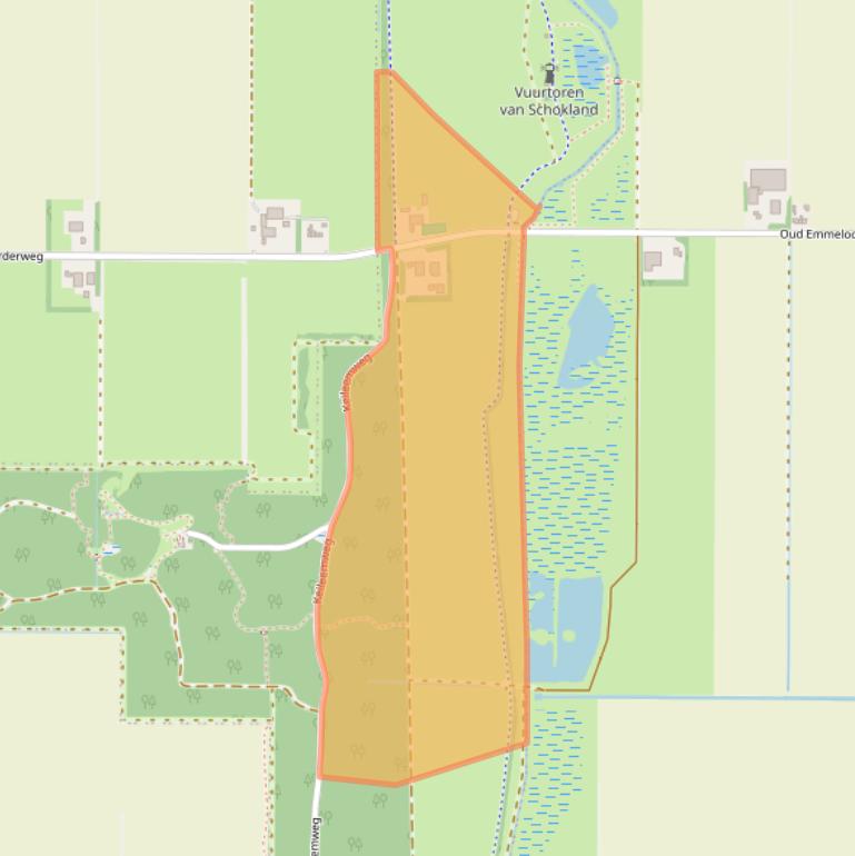 Kaart van postcodegebied 8319AE.