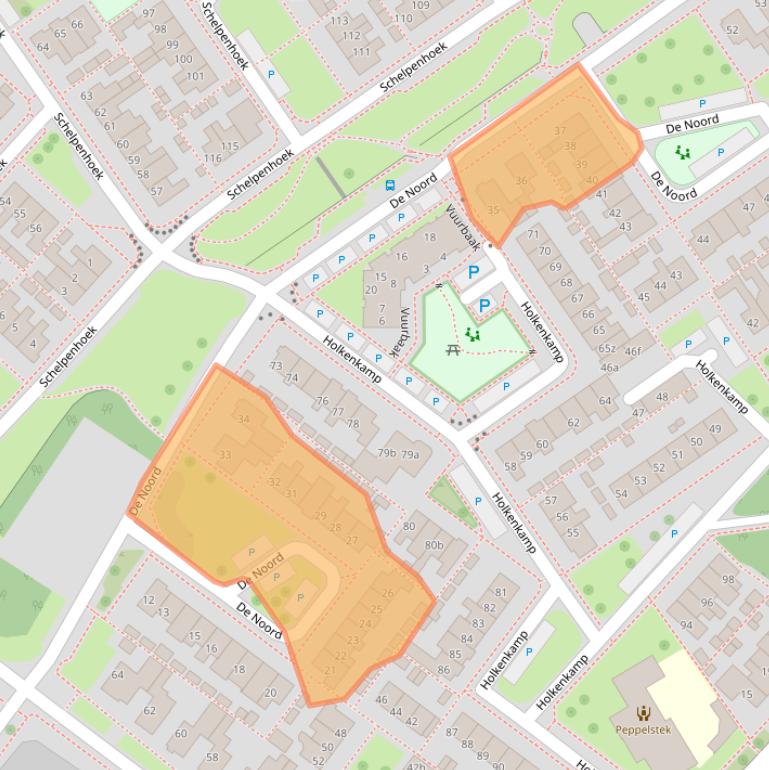 Kaart van postcodegebied 8321BB.