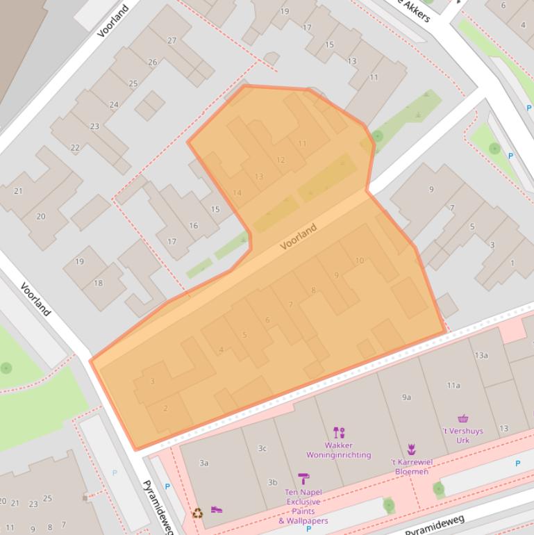 Kaart van postcodegebied 8321CA.