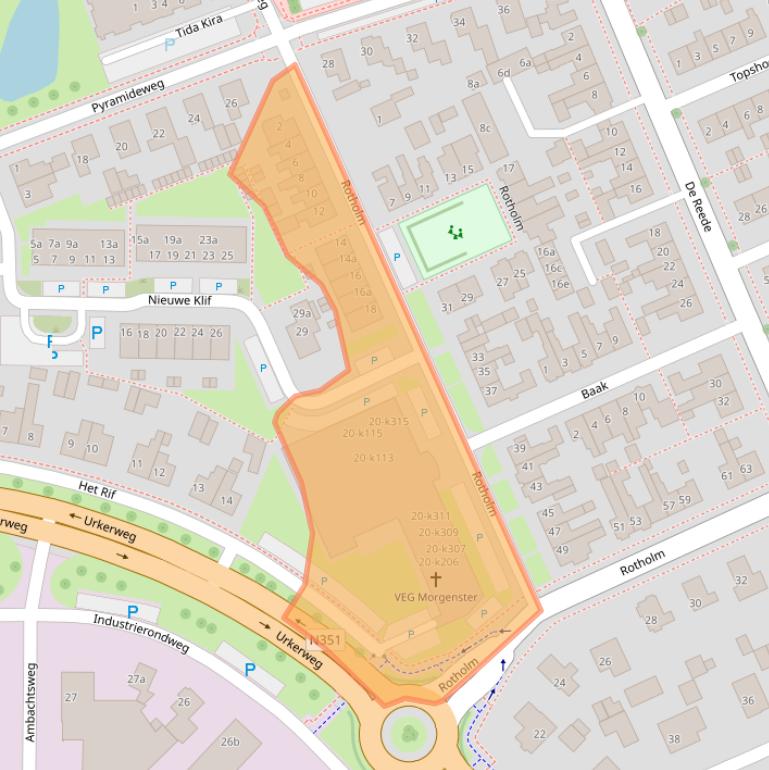 Kaart van postcodegebied 8321DK.