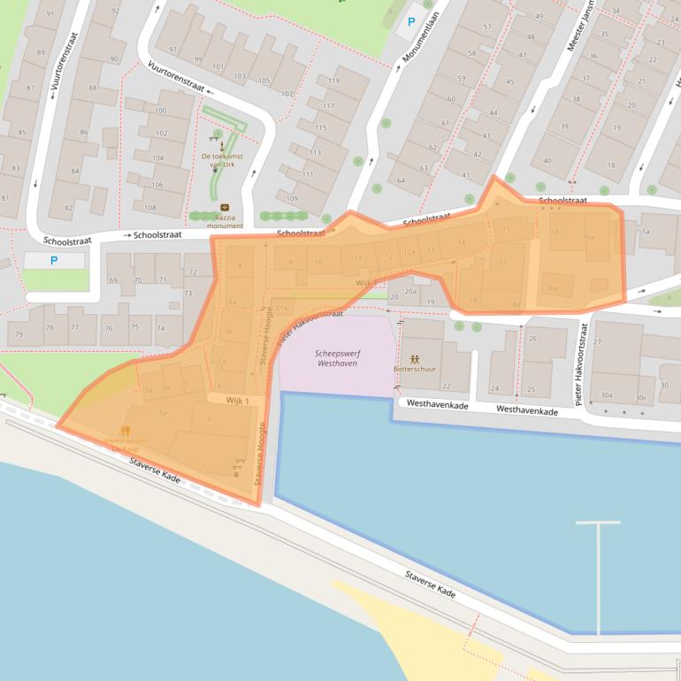 Kaart van postcodegebied 8321EK.