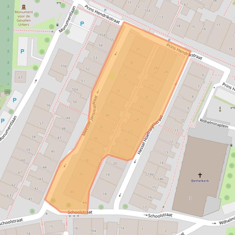 Kaart van postcodegebied 8321EX.