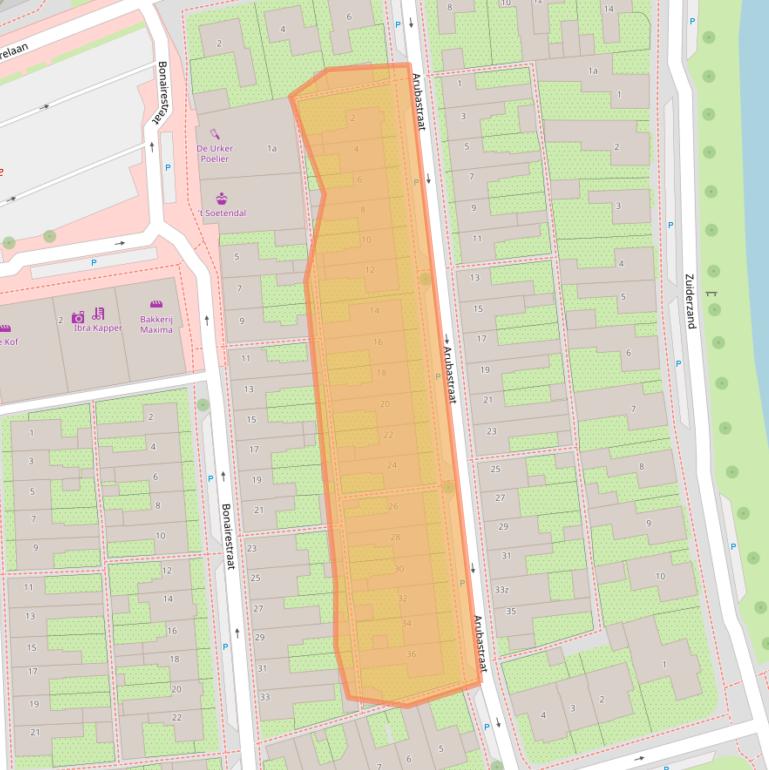 Kaart van postcodegebied 8321GZ.