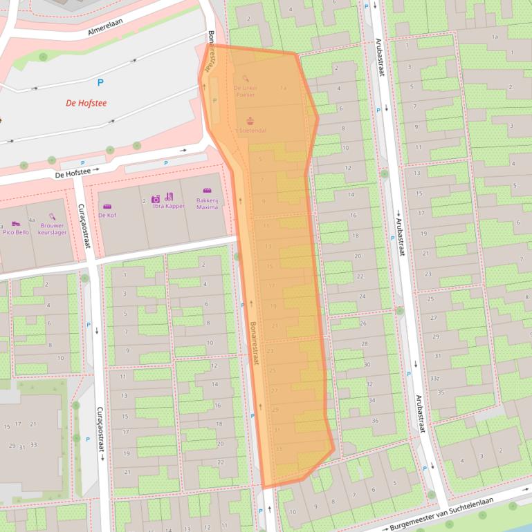 Kaart van postcodegebied 8321HA.