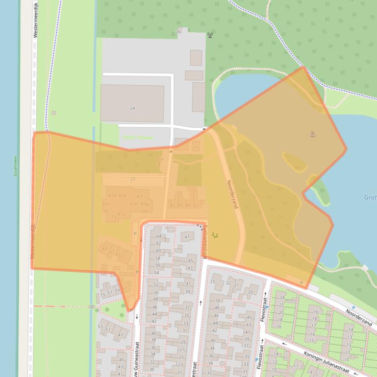 Kaart van postcodegebied 8321HM.