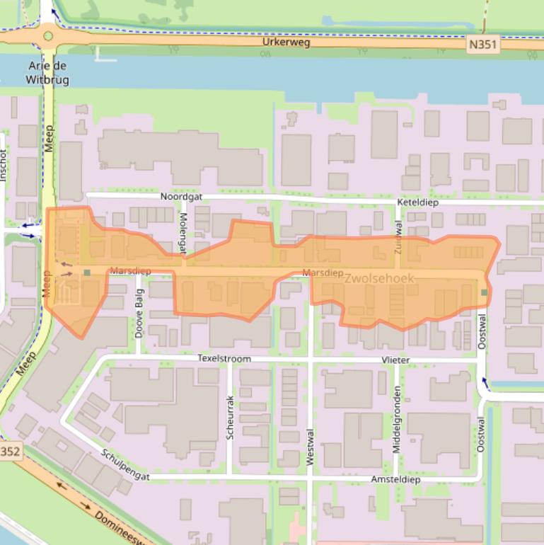 Kaart van postcodegebied 8321MC.