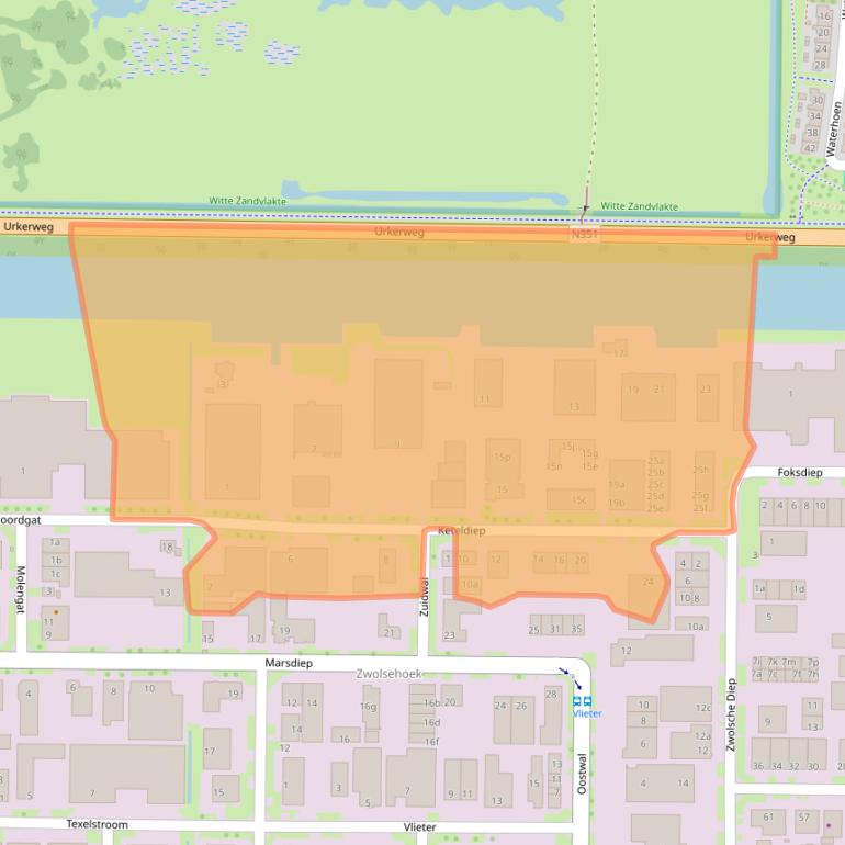 Kaart van postcodegebied 8321MH.