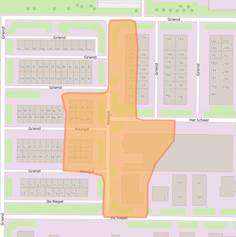 Kaart van postcodegebied 8321MP.