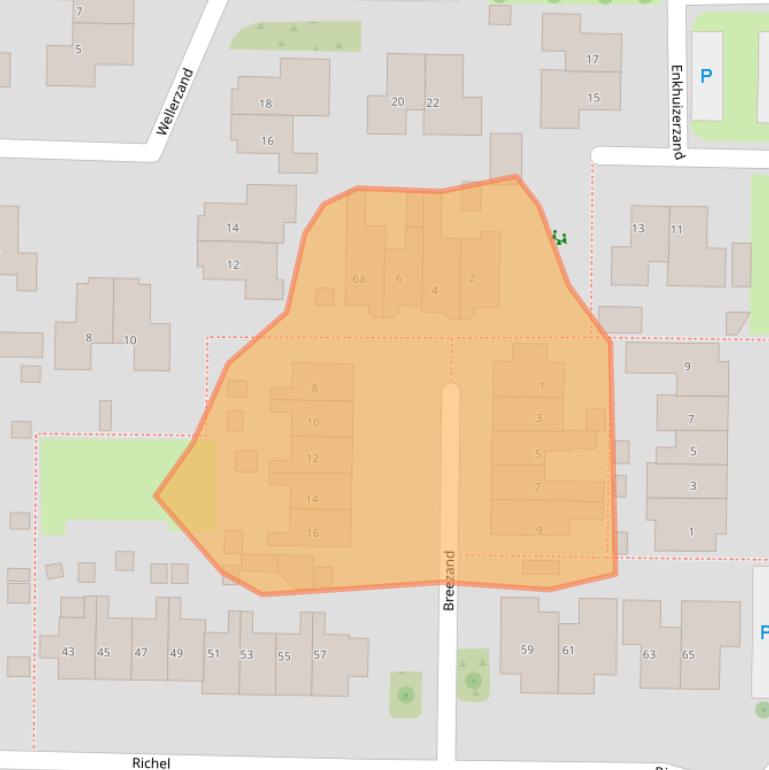 Kaart van postcodegebied 8321PB.