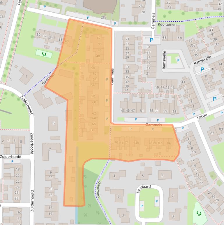Kaart van postcodegebied 8321SC.