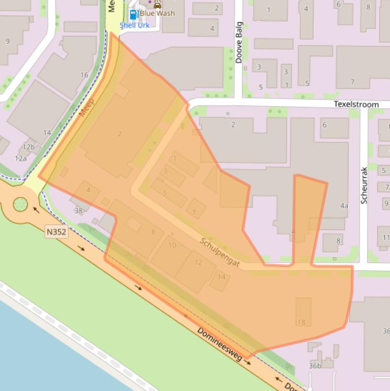 Kaart van postcodegebied 8321WC.