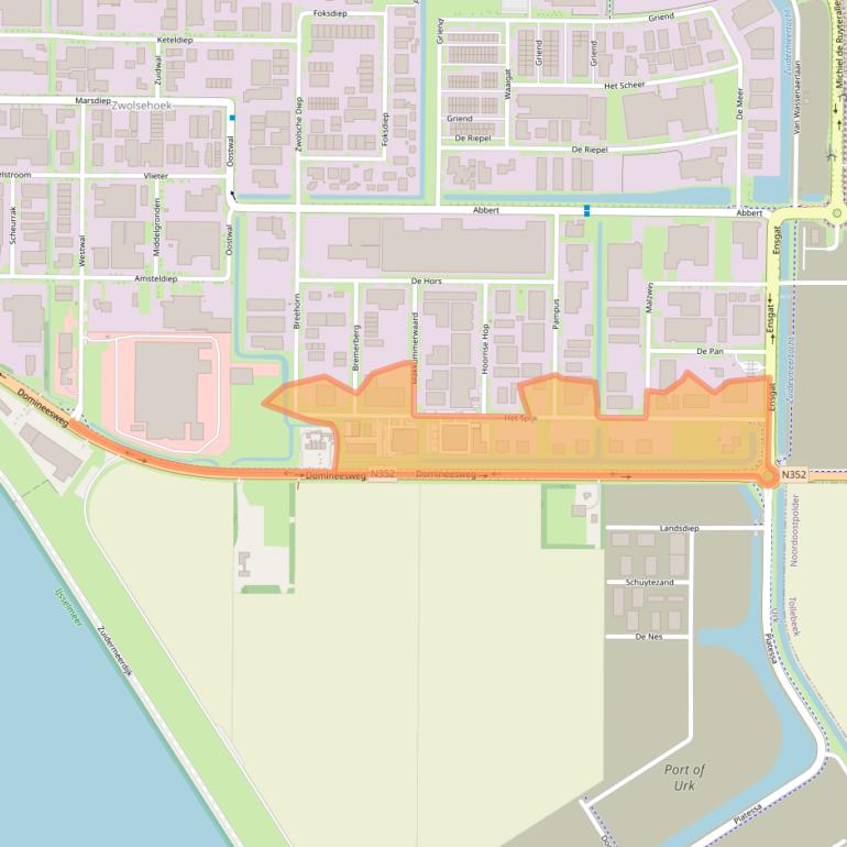 Kaart van postcodegebied 8321WT.