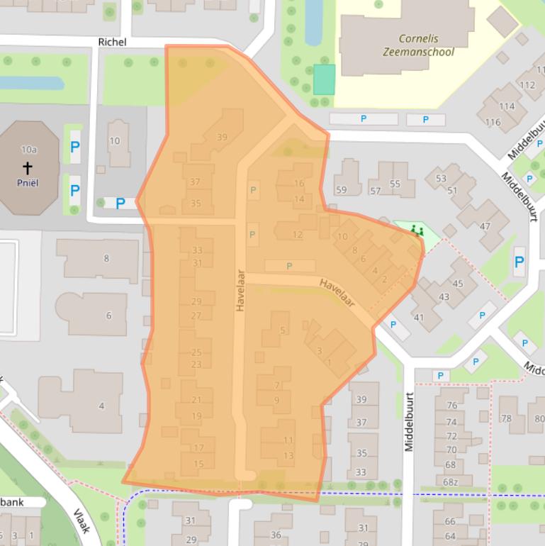 Kaart van postcodegebied 8321ZA.