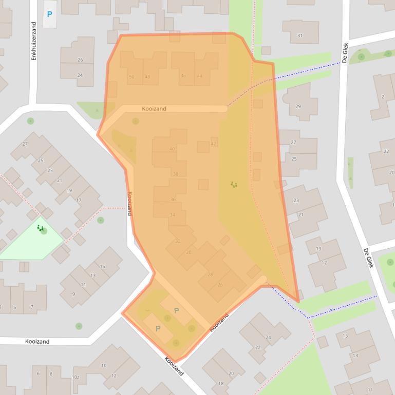 Kaart van postcodegebied 8321ZH.