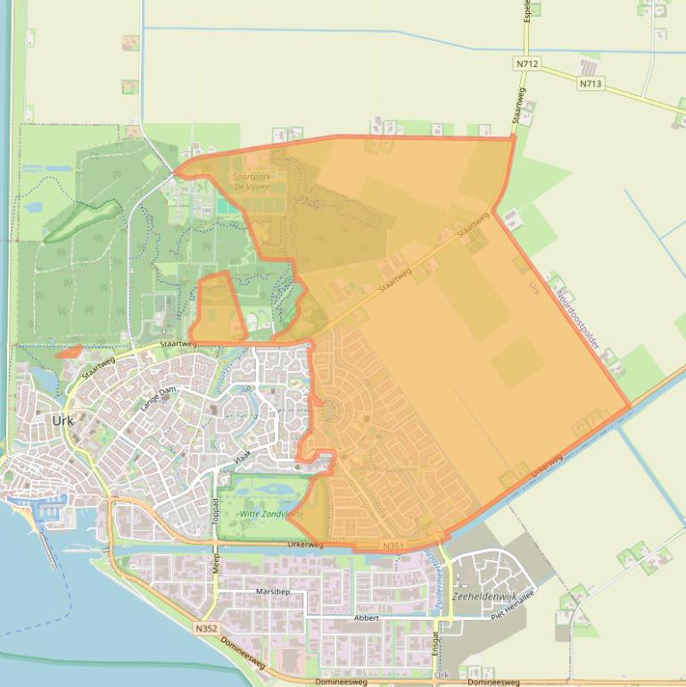 Kaart van postcodegebied 8322.