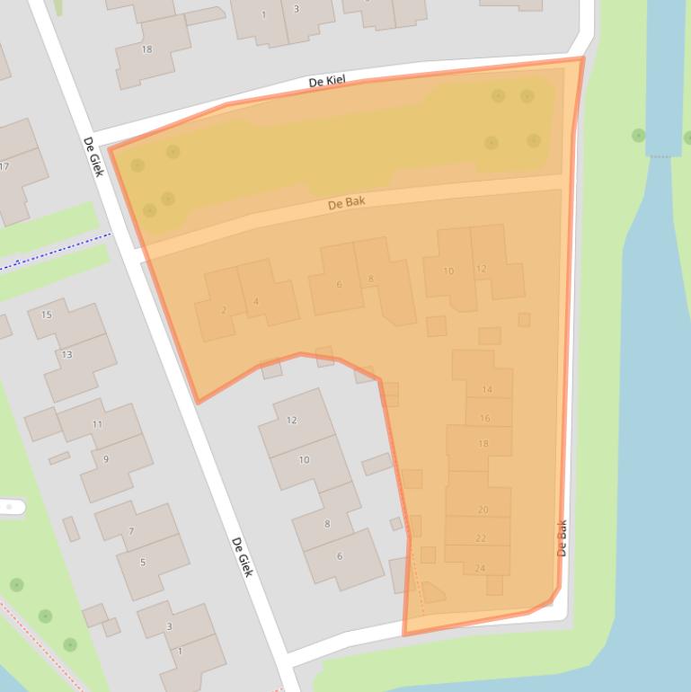 Kaart van postcodegebied 8322AD.