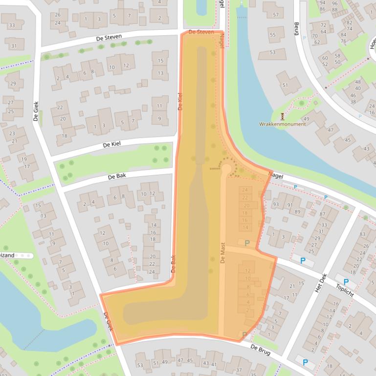 Kaart van postcodegebied 8322AE.
