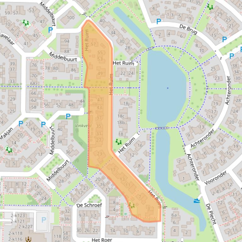 Kaart van postcodegebied 8322AM.