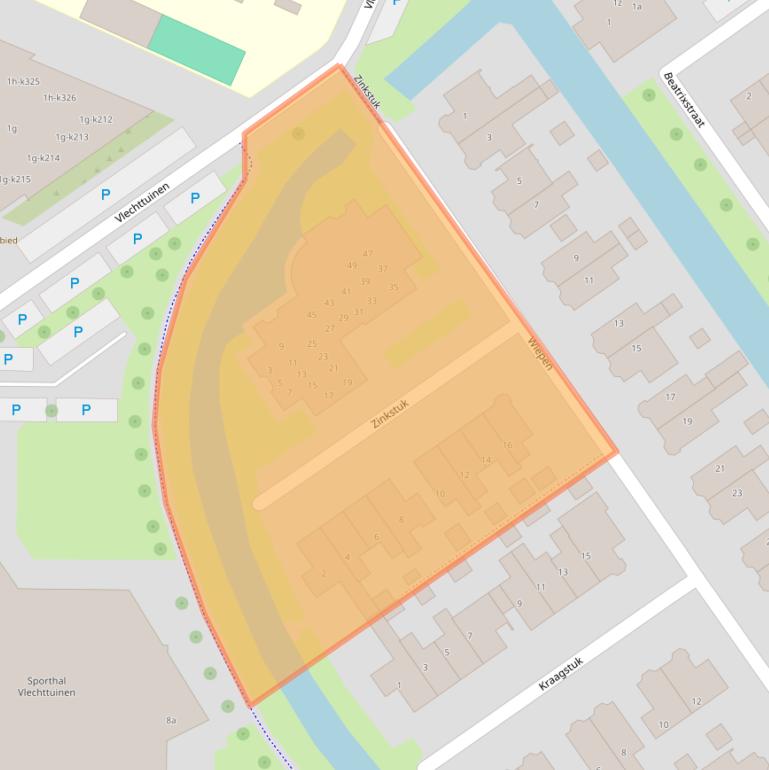 Kaart van postcodegebied 8322BC.