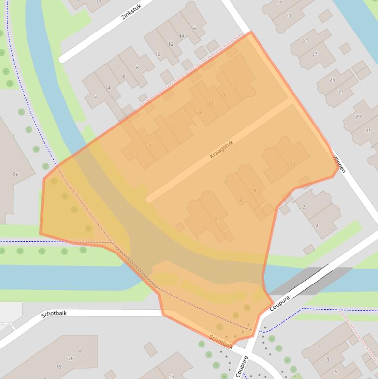 Kaart van postcodegebied 8322BD.