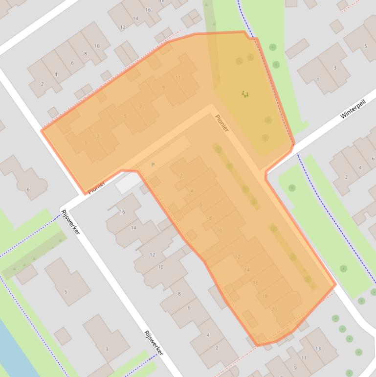 Kaart van postcodegebied 8322BM.