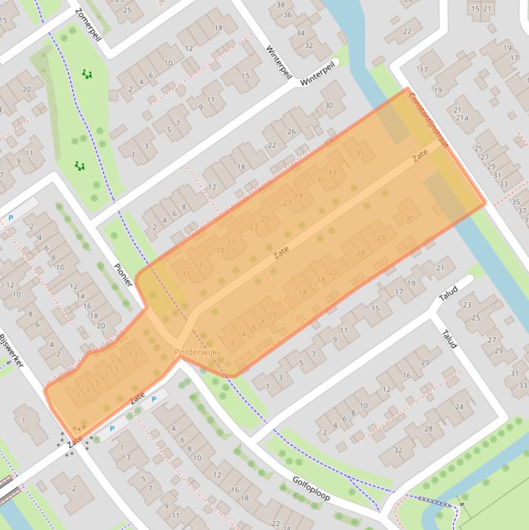 Kaart van postcodegebied 8322BP.