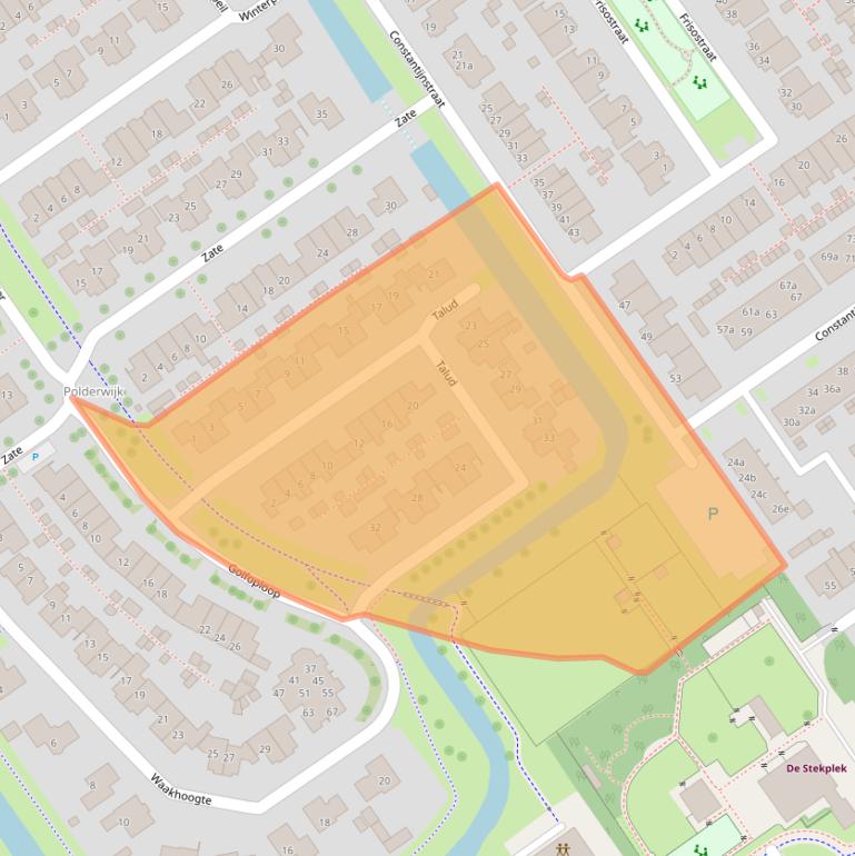 Kaart van postcodegebied 8322BS.