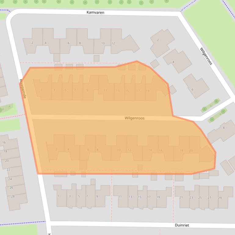Kaart van postcodegebied 8322CB.