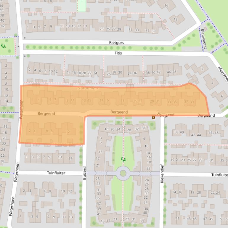Kaart van postcodegebied 8322CJ.