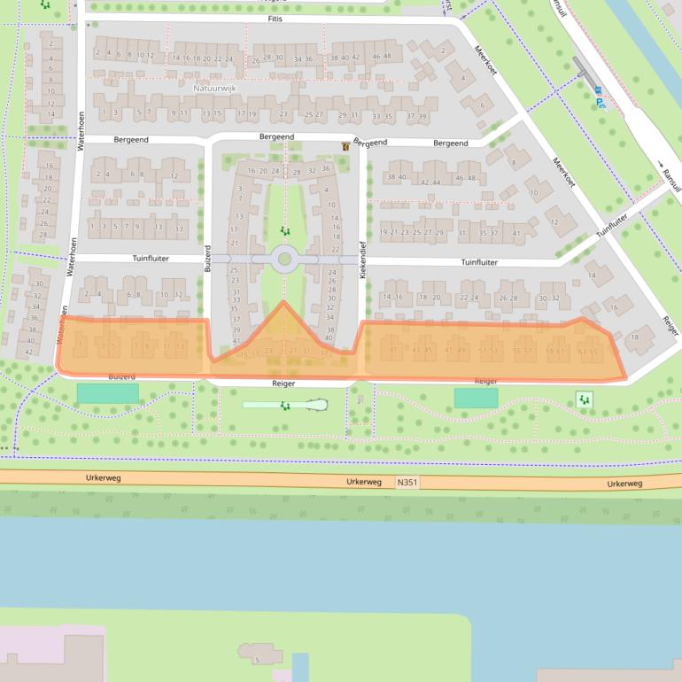 Kaart van postcodegebied 8322CL.