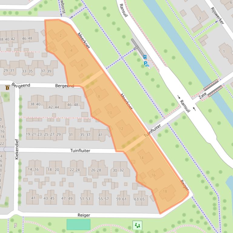 Kaart van postcodegebied 8322CN.