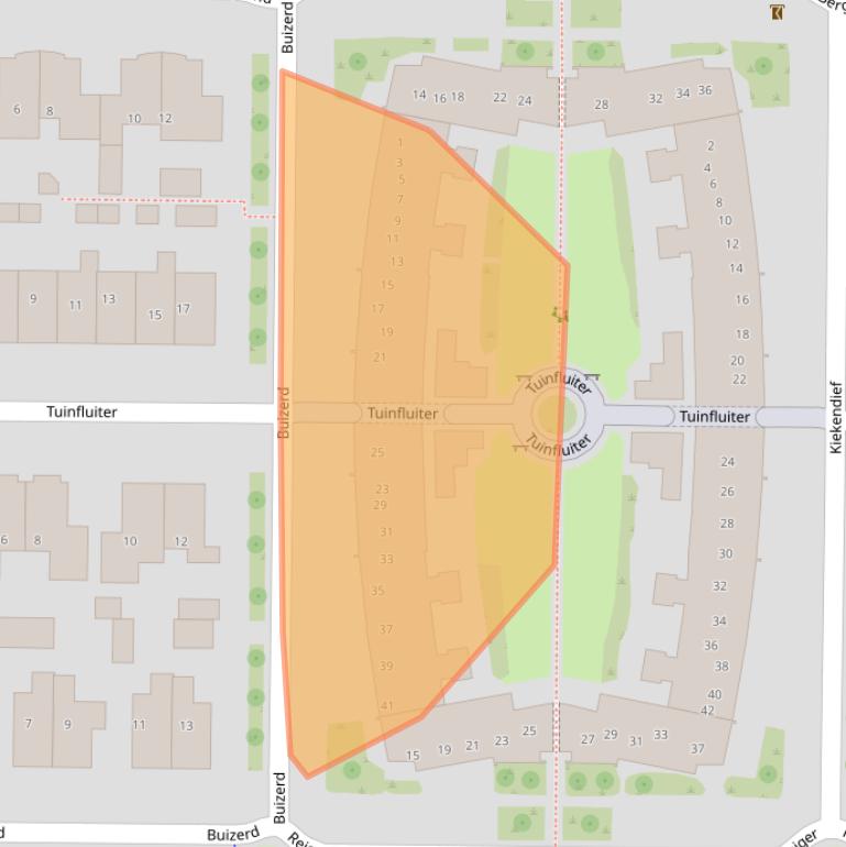 Kaart van postcodegebied 8322CT.