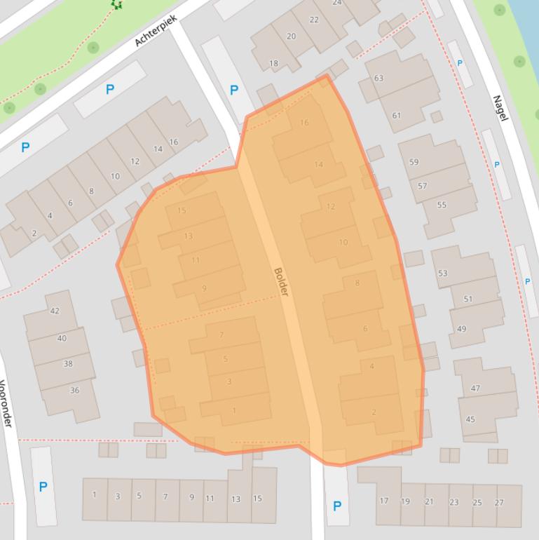Kaart van postcodegebied 8322DB.