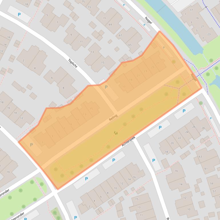 Kaart van postcodegebied 8322DD.