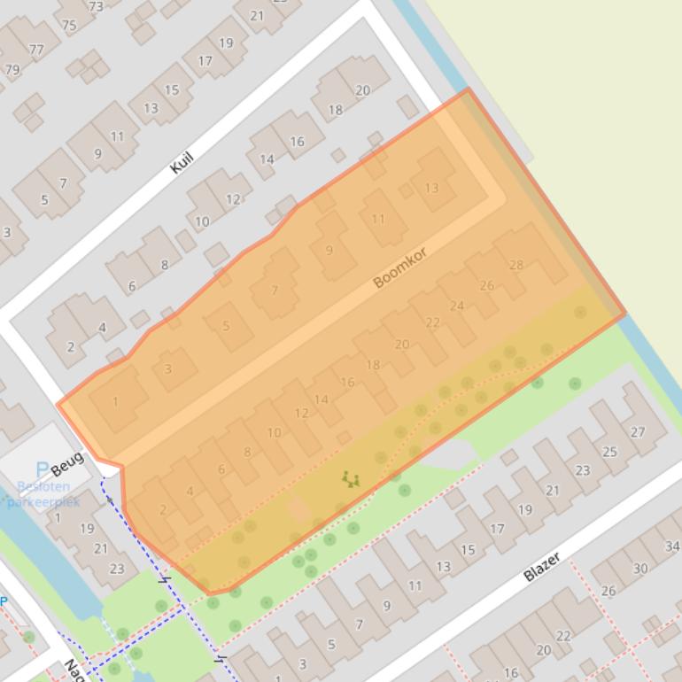 Kaart van postcodegebied 8322DG.