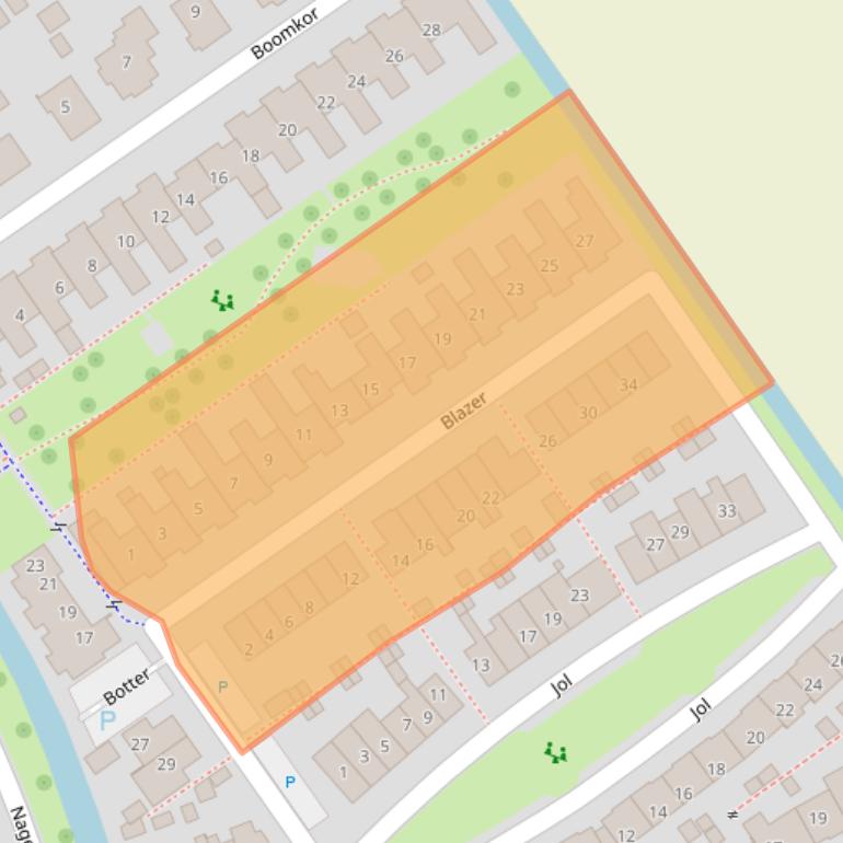 Kaart van postcodegebied 8322EA.