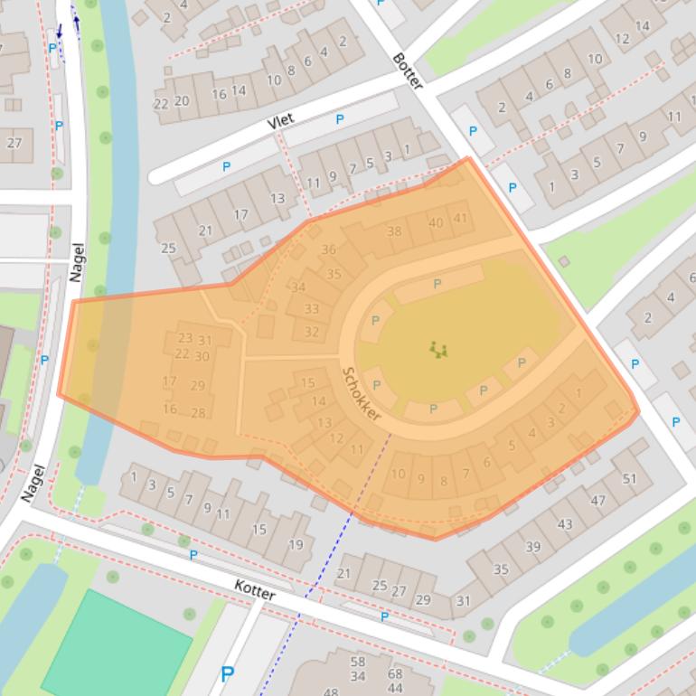 Kaart van postcodegebied 8322EG.