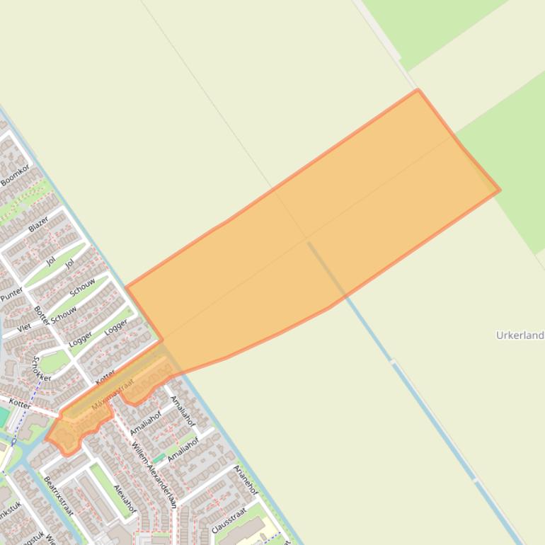 Kaart van postcodegebied 8322GA.