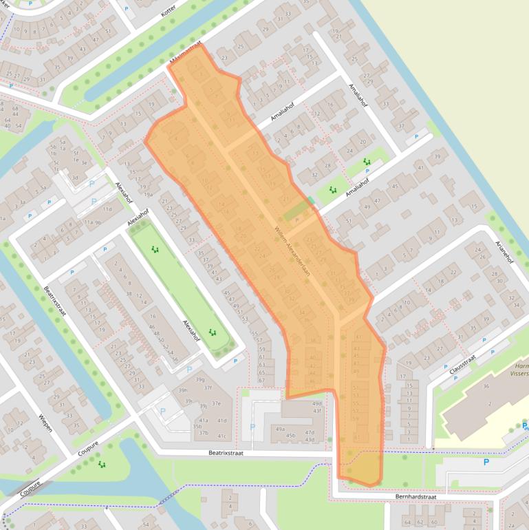 Kaart van postcodegebied 8322GB.