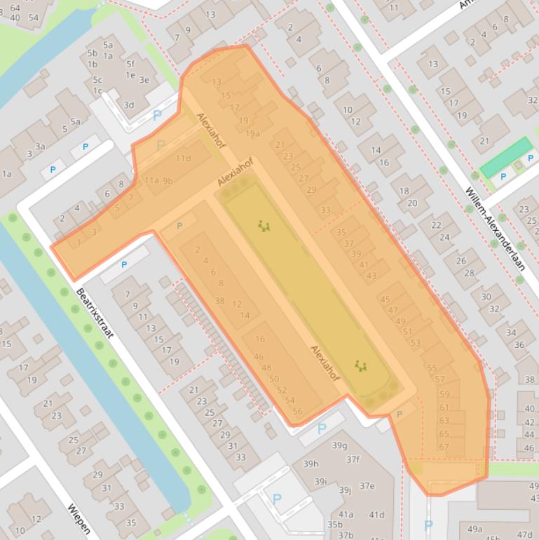 Kaart van postcodegebied 8322GD.