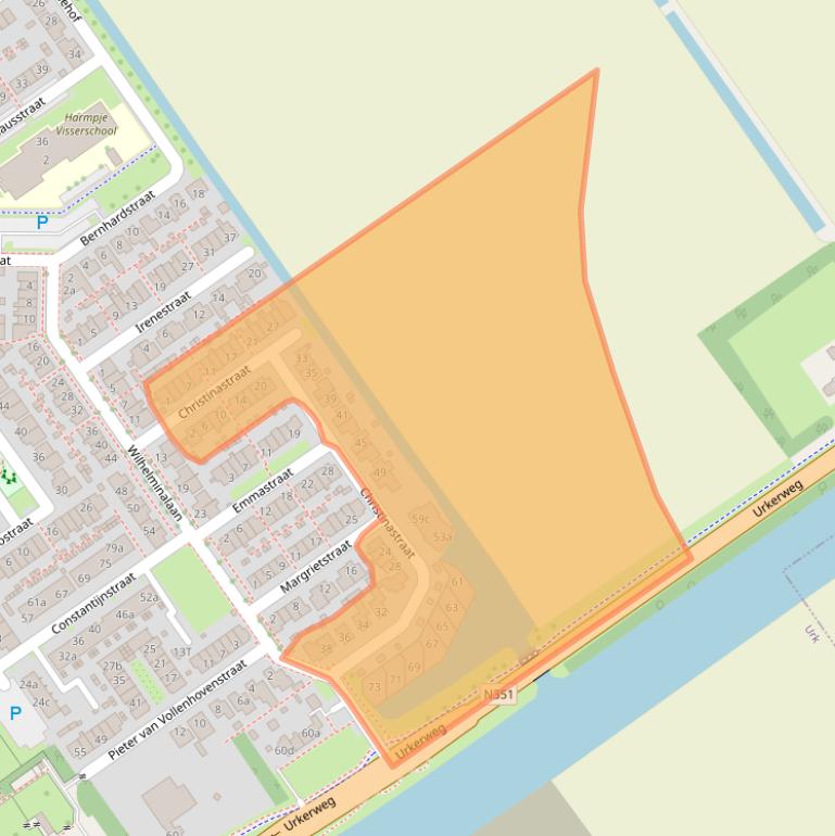 Kaart van postcodegebied 8322GR.