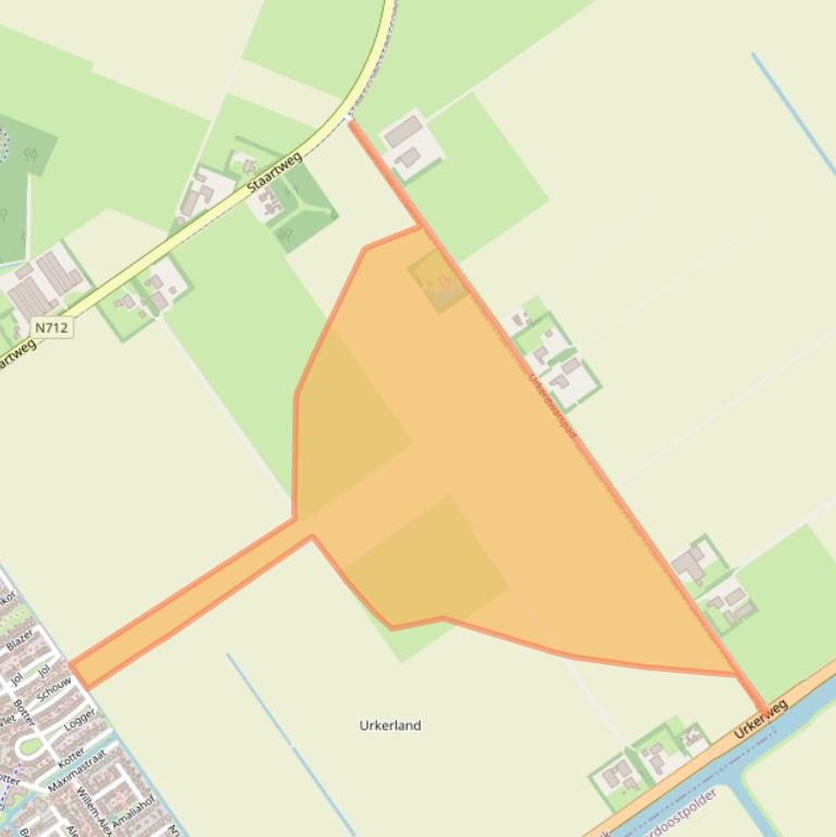 Kaart van postcodegebied 8322NC.