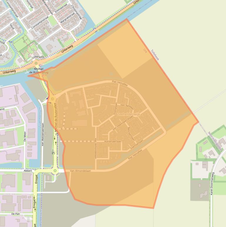 Kaart van postcodegebied 8323.