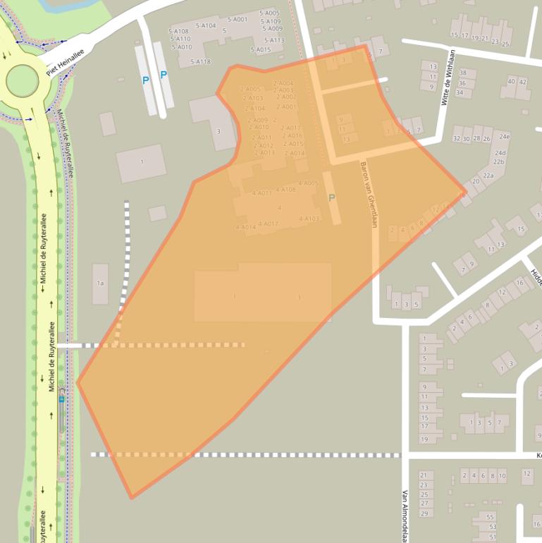 Kaart van postcodegebied 8323BA.