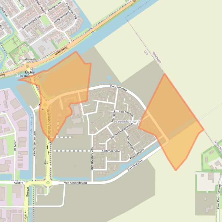 Kaart van postcodegebied 8323BC.